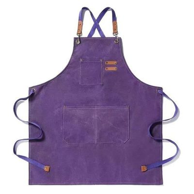 Tägliches Leben Koch Arbeit und Gebrauchsvorhang Custom Logo Baumwolle Leinwand Werkzeug Vorhang mit Taschen
