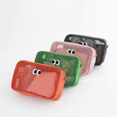 Bequeme und langlebige 3D-Storage-Tasche aus recyceltem Polyester-Gitter für Toilettenartikel