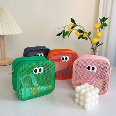 Bequeme und langlebige 3D-Storage-Tasche aus recyceltem Polyester-Gitter für Toilettenartikel