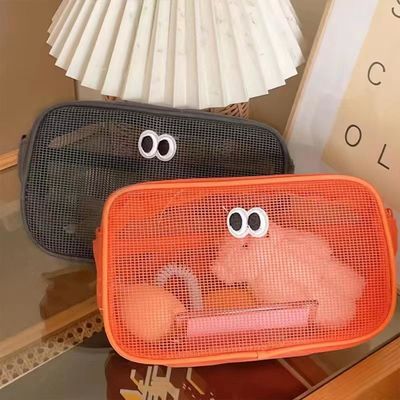 Bequeme und langlebige 3D-Storage-Tasche aus recyceltem Polyester-Gitter für Toilettenartikel