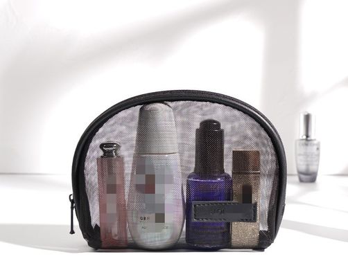 Leichtgewichtige Reisetasche für Waschmasken Fashion Mesh Cosmetic Make-up Tasche mit benutzerdefiniertem Logo
