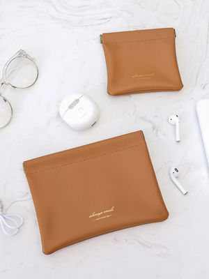 Custom Logo Drucken Kleine PU-Leder-Storage-Tasche mit Buchstabenmuster und individuelles Logo