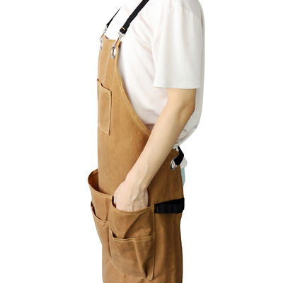 Custom Logo Druck Leinwand Küchenchef Baumwolle Wachs Schürze Schwere Arbeit Kochen Küche Bar Schürze