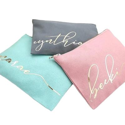 Custom Logo Printed Canvas Zipper Makeup Bag mit umweltfreundlichem und langlebigem Material