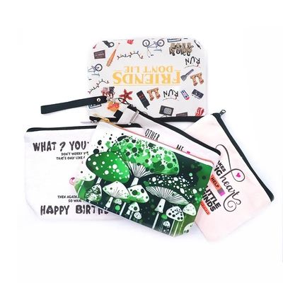 Custom Logo Printed Canvas Zipper Makeup Bag mit umweltfreundlichem und langlebigem Material
