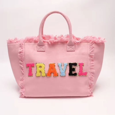 Neueste Modische Keymay Tassel Fringe Große Leinwand-Tote-Tasche mit zwei Griffen/Gürteln