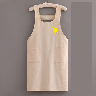 Custom Logo Leinwand Chef Baumwolle Unisex Uniform Schürze für kommerzielle Küche Salon Barbier