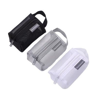 Tägliche Schule Wasserdicht Nylon Polyester Mesh Custom Logo Kleine Reise Make-up-Tasche