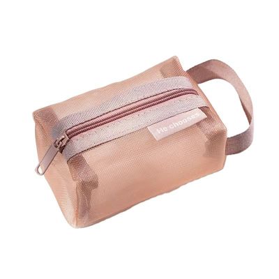 Tägliche Schule Wasserdicht Nylon Polyester Mesh Custom Logo Kleine Reise Make-up-Tasche
