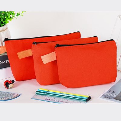 Leinwand Reißverschluss Bleistift Tasche für benutzerdefiniertes Logo gedruckte Make-up-Tasche und Reise Notwendigkeiten