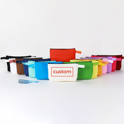 Leinwand Reißverschluss Bleistift Tasche für benutzerdefiniertes Logo gedruckte Make-up-Tasche und Reise Notwendigkeiten
