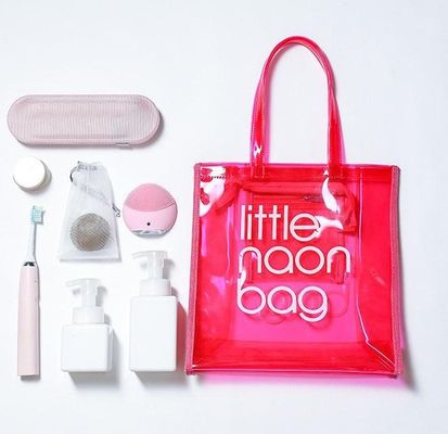 Gehäuse mit individuellem Logo Klar transparenter PVC-Tote-Tasche mit Reißverschluss und Tasche