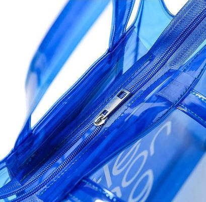 Gehäuse mit individuellem Logo Klar transparenter PVC-Tote-Tasche mit Reißverschluss und Tasche