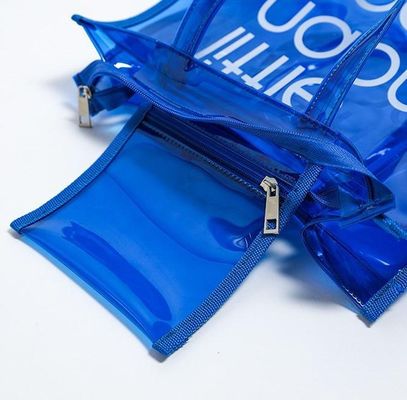 Gehäuse mit individuellem Logo Klar transparenter PVC-Tote-Tasche mit Reißverschluss und Tasche