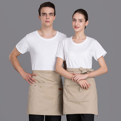 Polyester-Baumwolle-Mischung Halb-Taille-Schürze mit Denim-Material und Custom-Logo-Druck