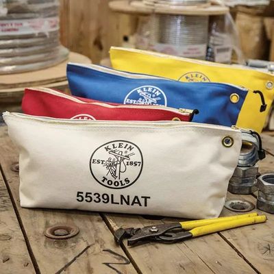 16 Unzen. Leinwand Werkzeug Mehrzweck Tasche Tote Tasche mit Metall Reißverschluss und RPET Material