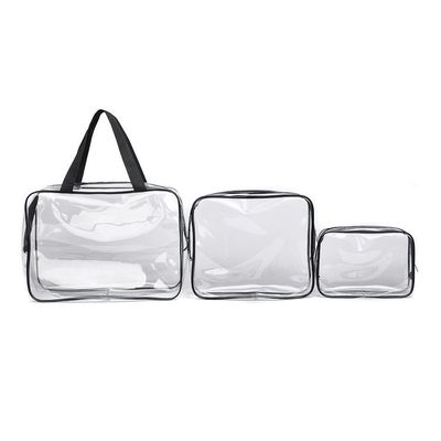 3-Pc kristallklare Kosmetiktasche für Reisen und Toilettenartikel OEM/ODM akzeptabel