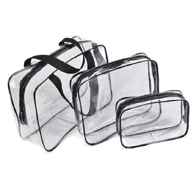 3-Pc kristallklare Kosmetiktasche für Reisen und Toilettenartikel OEM/ODM akzeptabel