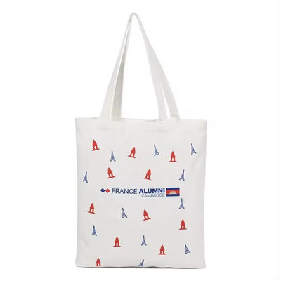 Zwei Gürtel Druck einfache Leinwand Tote-Taschen mit Custom-Logo Polyester Auskleidung Baumwolle Stoff Einkaufsbeutel