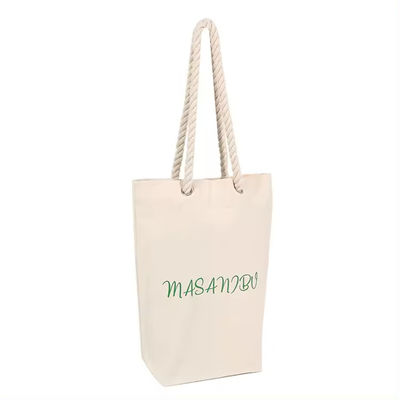Zwei Gürtel Druck einfache Leinwand Tote-Taschen mit Custom-Logo Polyester Auskleidung Baumwolle Stoff Einkaufsbeutel