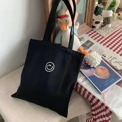 Zwei Gürtel Druck einfache Leinwand Tote-Taschen mit Custom-Logo Polyester Auskleidung Baumwolle Stoff Einkaufsbeutel