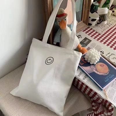Zwei Gürtel Druck einfache Leinwand Tote-Taschen mit Custom-Logo Polyester Auskleidung Baumwolle Stoff Einkaufsbeutel