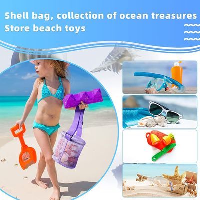 3D-Kreislauf-Sandgräber-Spielzeug-Storage-Tasche Custom Logo Mesh Shell Sammeltaschen für Strand Spaß