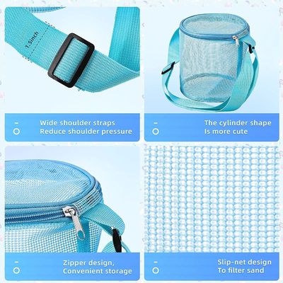 3D-Kreislauf-Sandgräber-Spielzeug-Storage-Tasche Custom Logo Mesh Shell Sammeltaschen für Strand Spaß