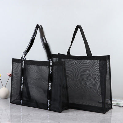 Custom Logo Tote Bag Großer Markt Lebensmittelkäufer Geschenk Strandnetz Nylon Mesh Einkaufen