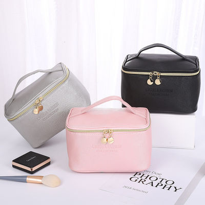 Briefmuster Samt Kosmetik Tasche Set von 3 für Frauen Reise Schönheit Reißverschluss Organisator