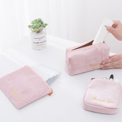 Personalisiertes Logo Mache-Tasche Taschenkoffer Tasche Set Privatetikett Samt Kosmetik Tasche