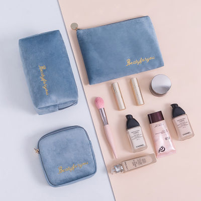 Personalisiertes Logo Mache-Tasche Taschenkoffer Tasche Set Privatetikett Samt Kosmetik Tasche