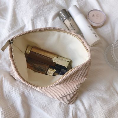 Neueste modische Schminksack aus Corduroy Reißverschluss Tasche Toilettenbeutel Neueste Design 2021