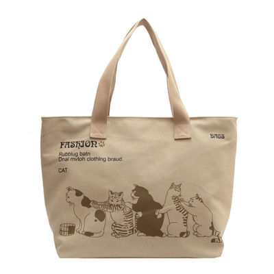 Custom-Size Polyester ausgekleidet Fashion Canvas Shopper Bag für Frauen Einkaufen
