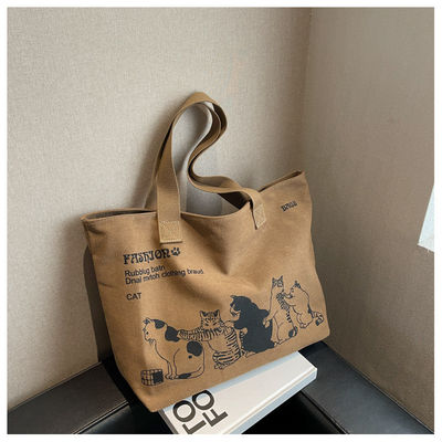 Custom-Size Polyester ausgekleidet Fashion Canvas Shopper Bag für Frauen Einkaufen