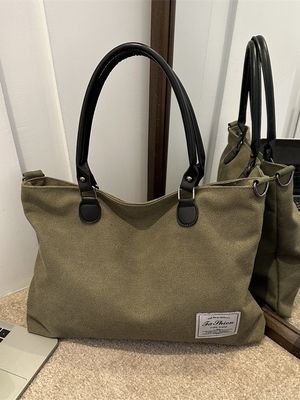 Keine Dekoration Baumwolle Große Einkaufstasche mit Tasche und Reißverschluss