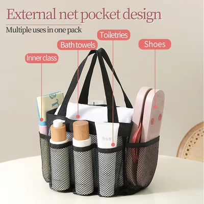 Sommer Essential Mesh Beach Tote Bag mit mehreren Taschen und individueller Farbe