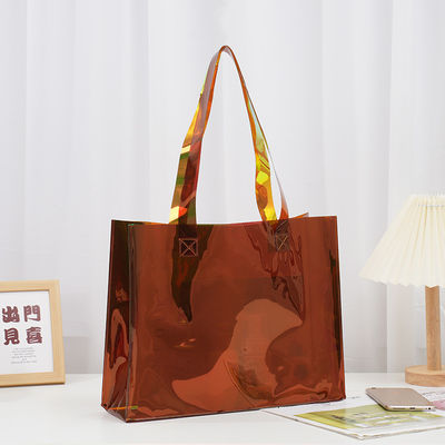 Custom Logo Transparente Wasserdichte Neon Süßigkeiten Farbe PVC Tote Tasche für Werbung