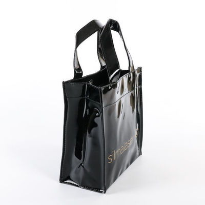 Custom Modische Druckdesign Glanz Spiegel Tote Handgriff Einkaufstasche mit Logo Wasserdichte PVC Tote Tasche