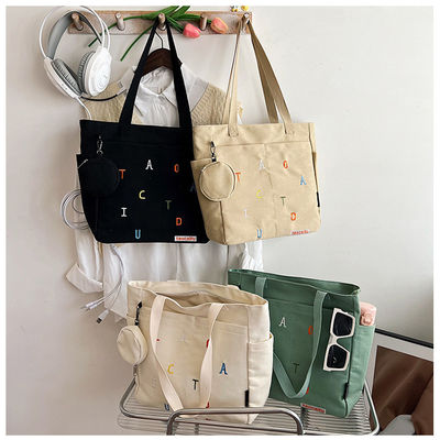 2023 Canvas Tote Schultertasche für sanfte Frau in mittlerem 30-50cm kundenspezifische Farbe