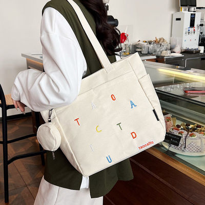2023 Canvas Tote Schultertasche für sanfte Frau in mittlerem 30-50cm kundenspezifische Farbe
