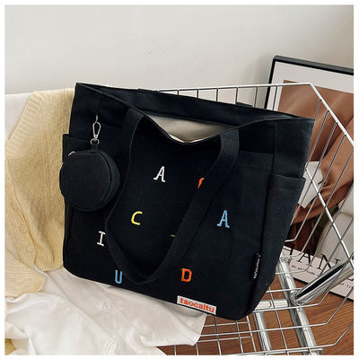 2023 Canvas Tote Schultertasche für sanfte Frau in mittlerem 30-50cm kundenspezifische Farbe