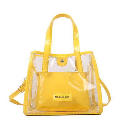 Naylon-Verschluss Akzeptabel OEM/ODM Offene PVC-Tote-Einkaufstaschen mit farbigem Griff