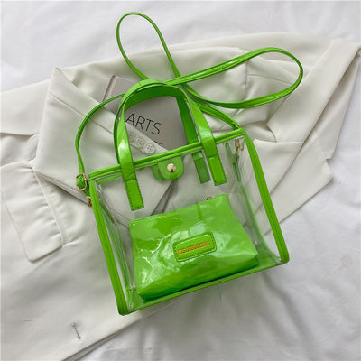 Naylon-Verschluss Akzeptabel OEM/ODM Offene PVC-Tote-Einkaufstaschen mit farbigem Griff