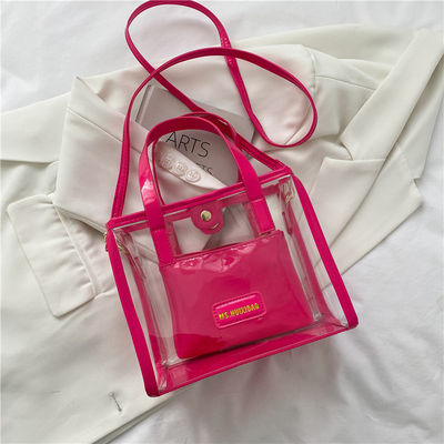 Naylon-Verschluss Akzeptabel OEM/ODM Offene PVC-Tote-Einkaufstaschen mit farbigem Griff