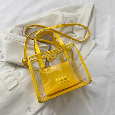 Naylon-Verschluss Akzeptabel OEM/ODM Offene PVC-Tote-Einkaufstaschen mit farbigem Griff