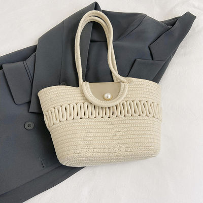 Geschlechtsneutrale Sommerstrandbroderie Stroh-Tote-Tasche für maßgeschneiderte Frauen