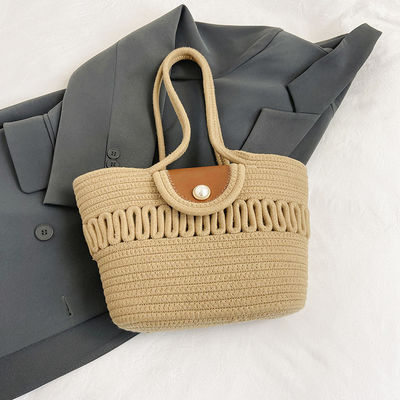 Geschlechtsneutrale Sommerstrandbroderie Stroh-Tote-Tasche für maßgeschneiderte Frauen