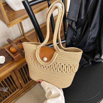 Geschlechtsneutrale Sommerstrandbroderie Stroh-Tote-Tasche für maßgeschneiderte Frauen