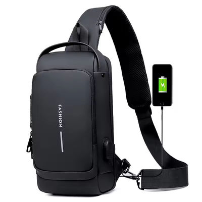Alltagsleben Sling Schultertaschen 2024 Mode Wasserdichte Brusttasche USB Männer Crossbody-Tasche